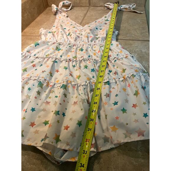 Storia Medium Romper Women's Teen STARS V-Neck SLEEVELESS Short Ties COLORFUL - Picture 8 of 9